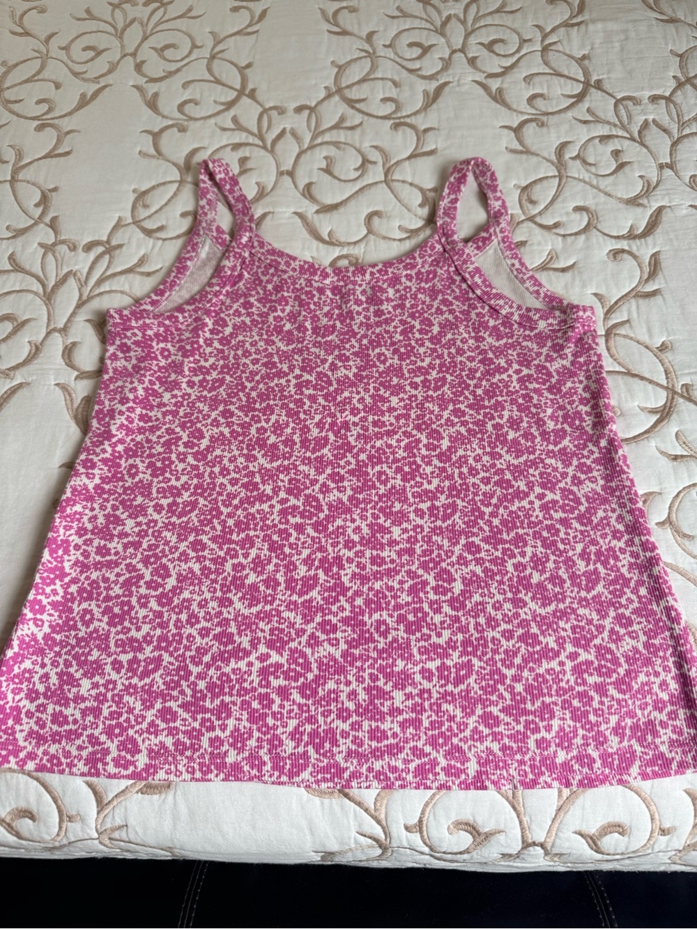 Old Navy Pink Floral Ribbed Cami Tank Top